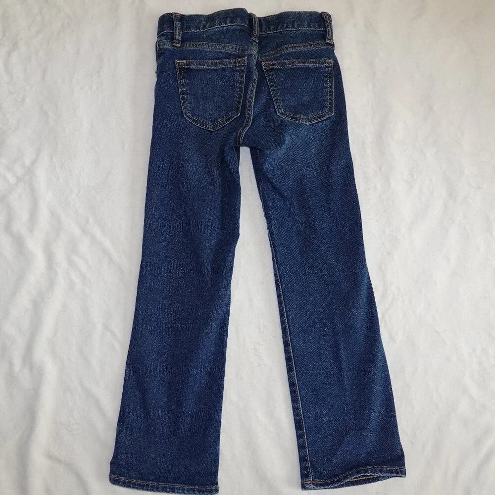 Boys Size 7 Old Navy Straight Leg, Adjustable Waist Blue Jeans Snap Closure